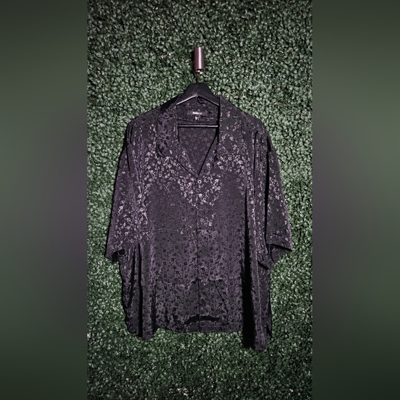 Stylish Black Lace Men's Casual Shirt - Picture 1 of 4